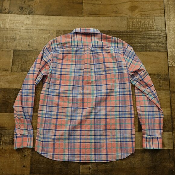 Vineyard Vines plaid button down shirt men's medium pink blue plaid - Picture 10 of 13